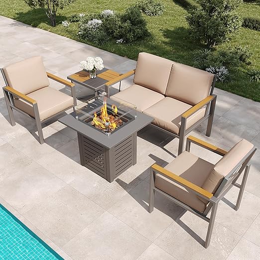 4-Piece Outdoor Patio Furniture Set with Coffee Table