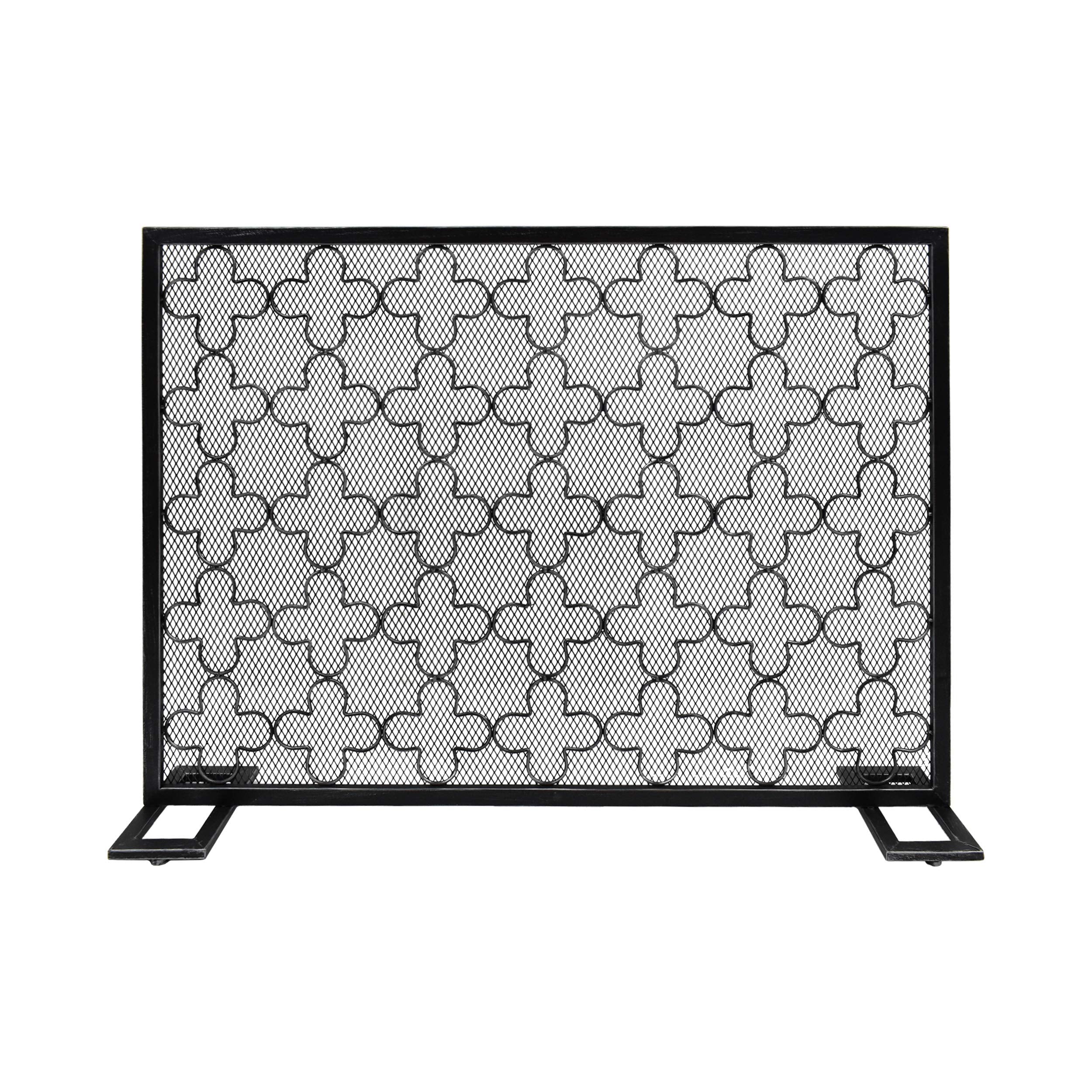 Single Panel Iron Fireplace Screen
