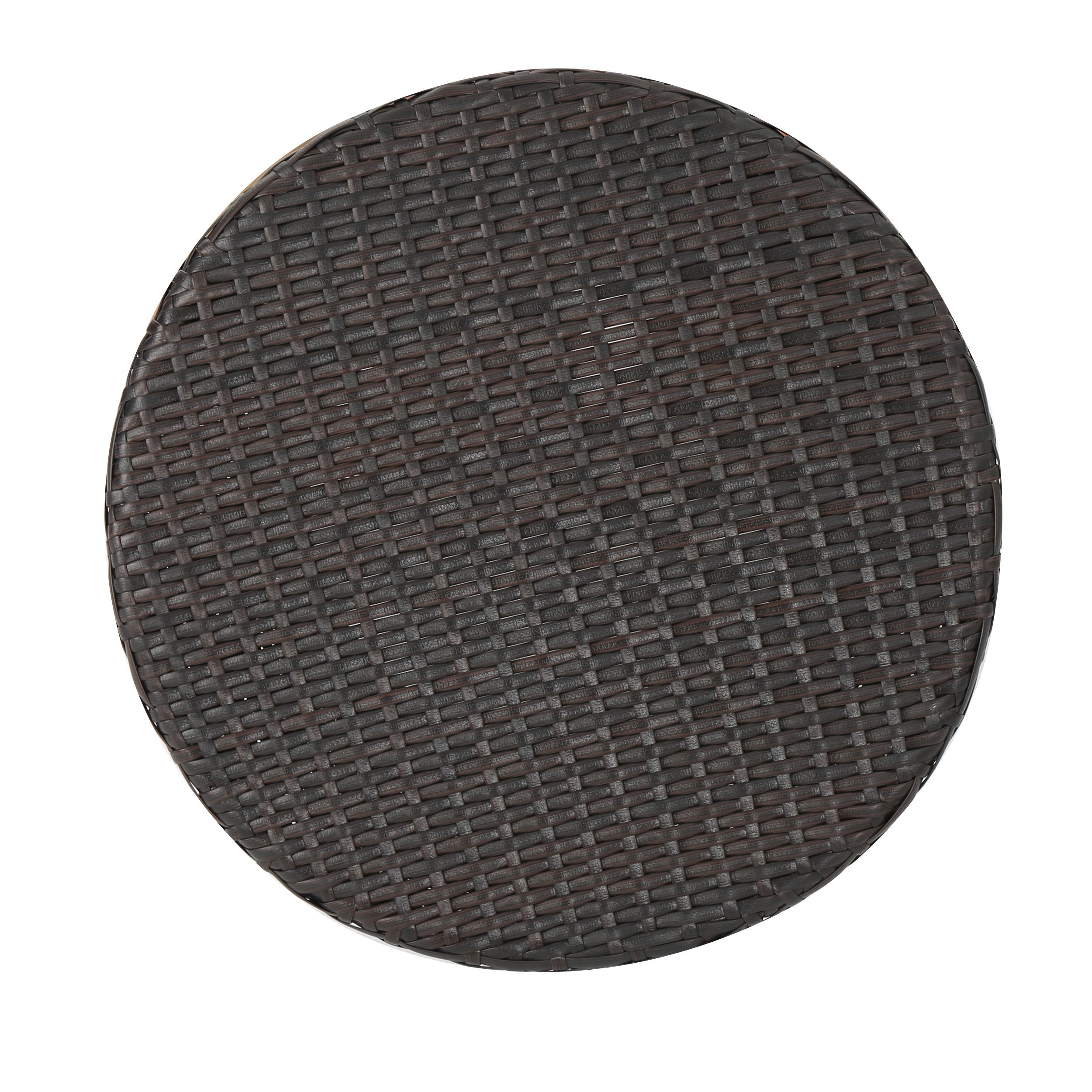 Outdoor Wicker Accent Table Round Multibrown
