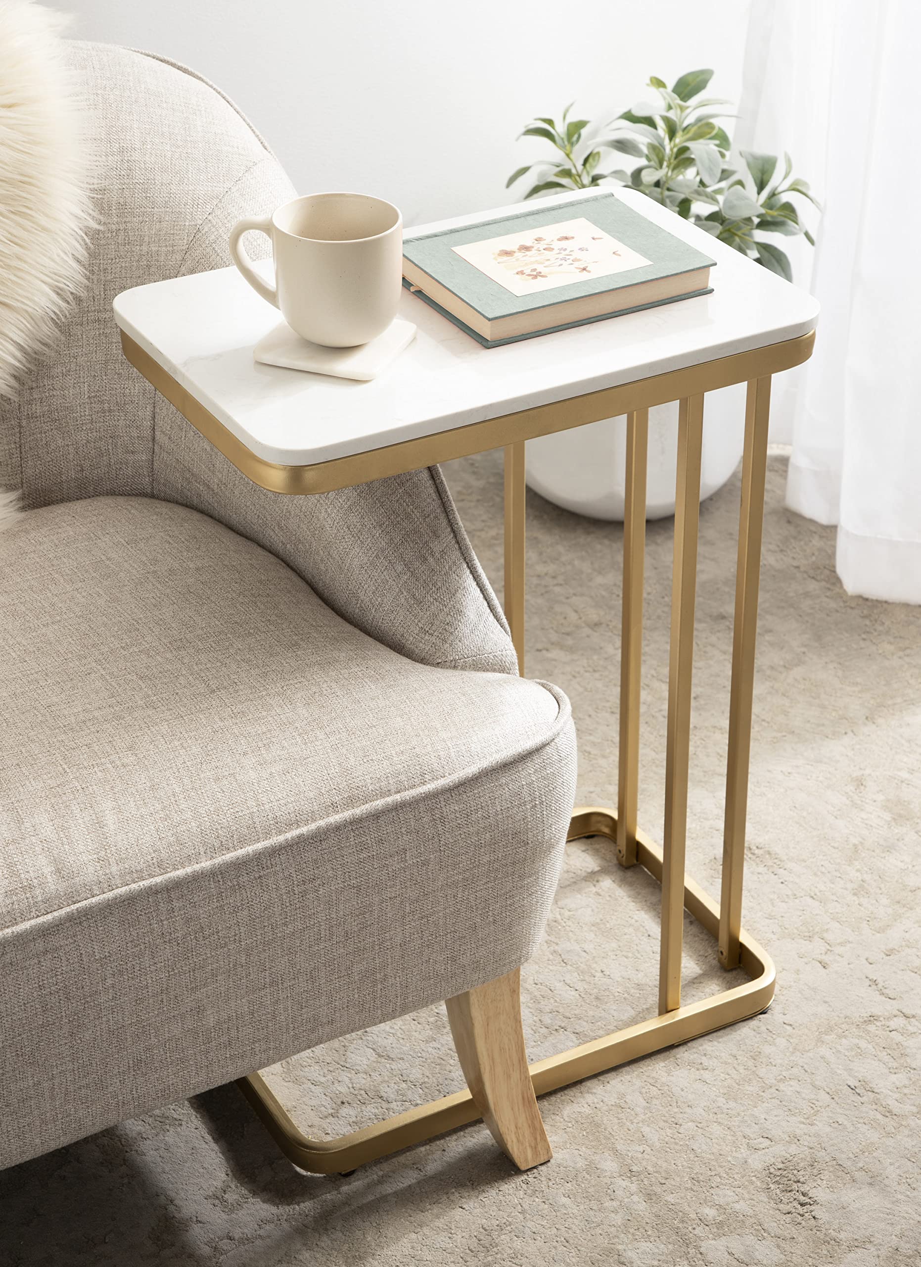 Marble C-Table End Table