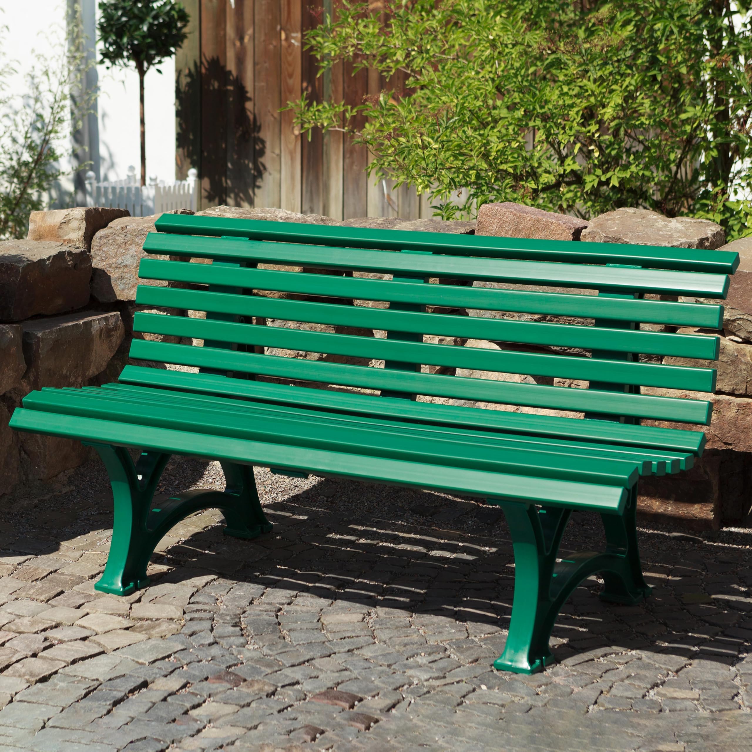 Weatherproof PVC Outdoor Bench 3-Seat Green
