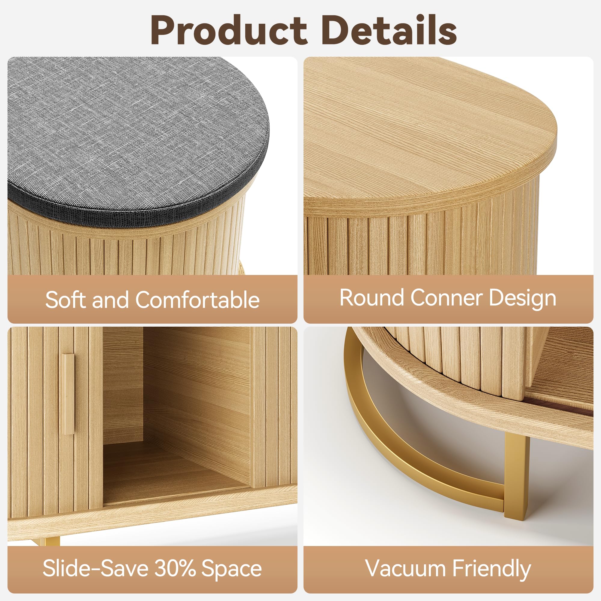 47.2" Entryway Storage Bench with Sliding Door