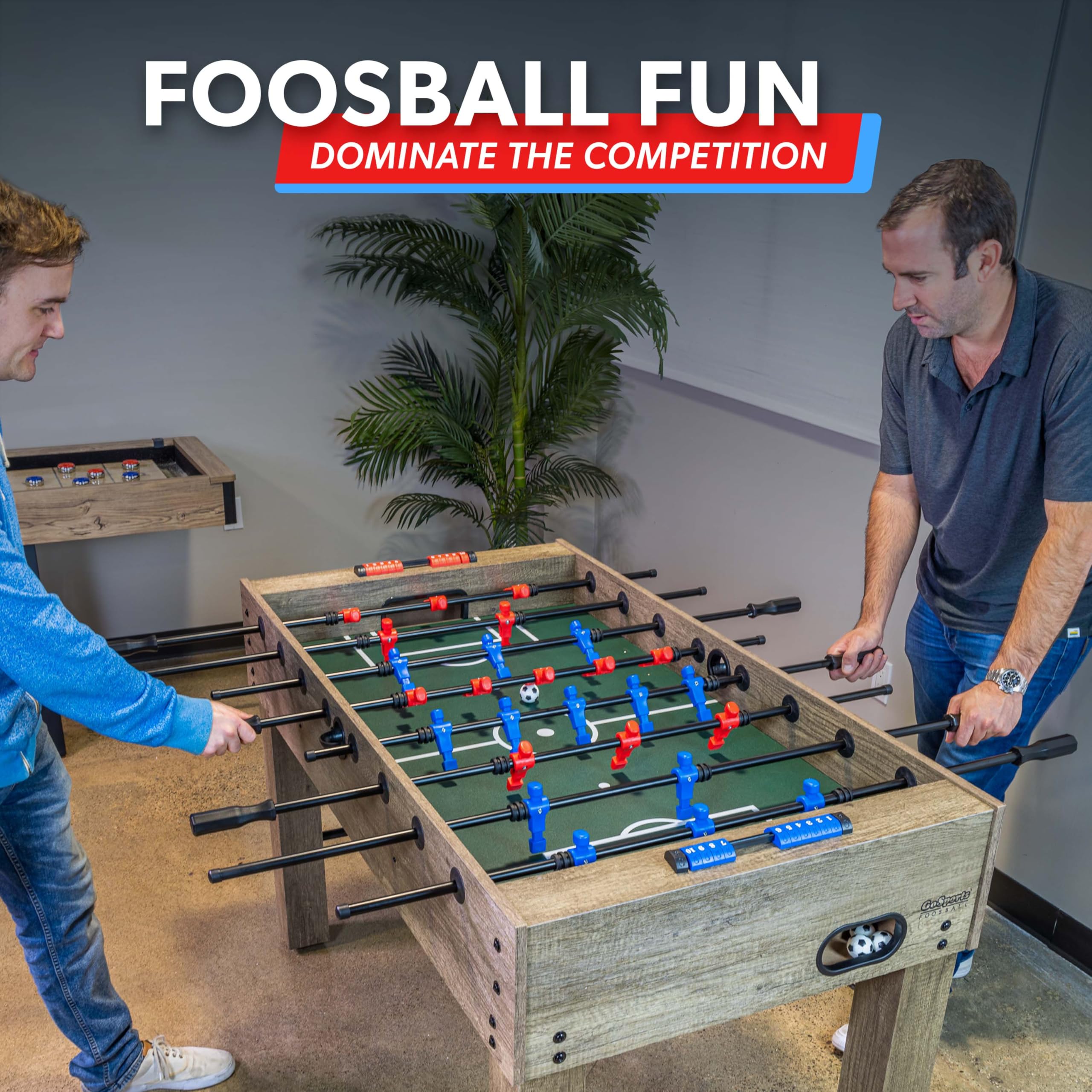 54 Inch Full Size Foosball Table - Oak Finish