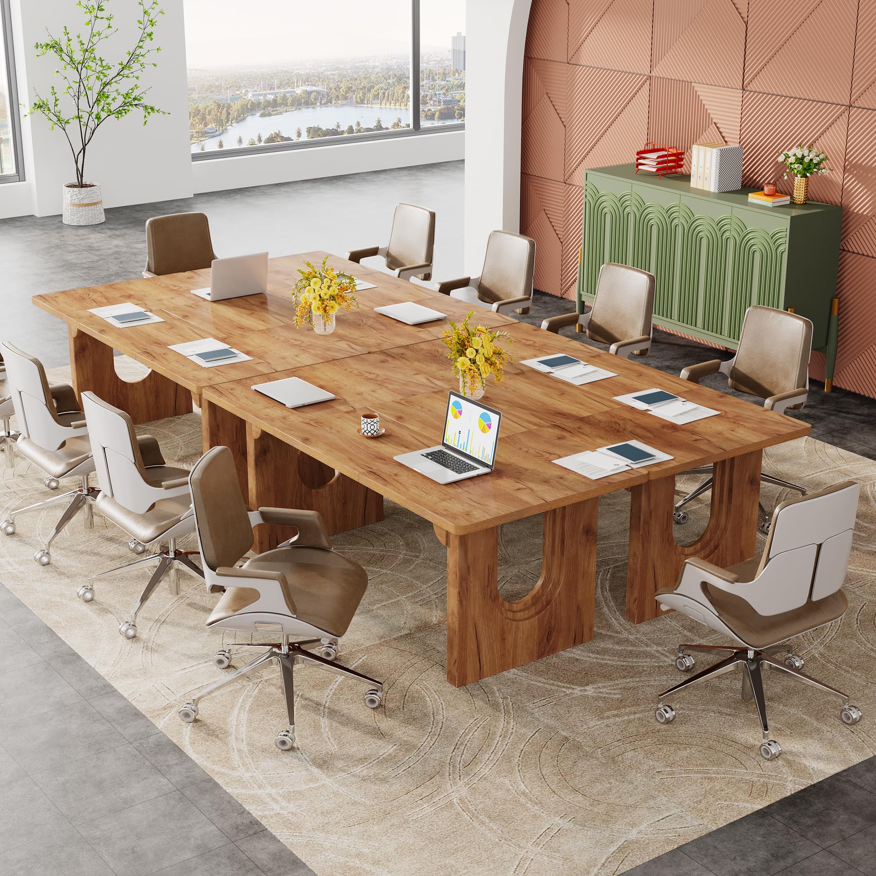 70.9" Executive Desk with Conference Table Design