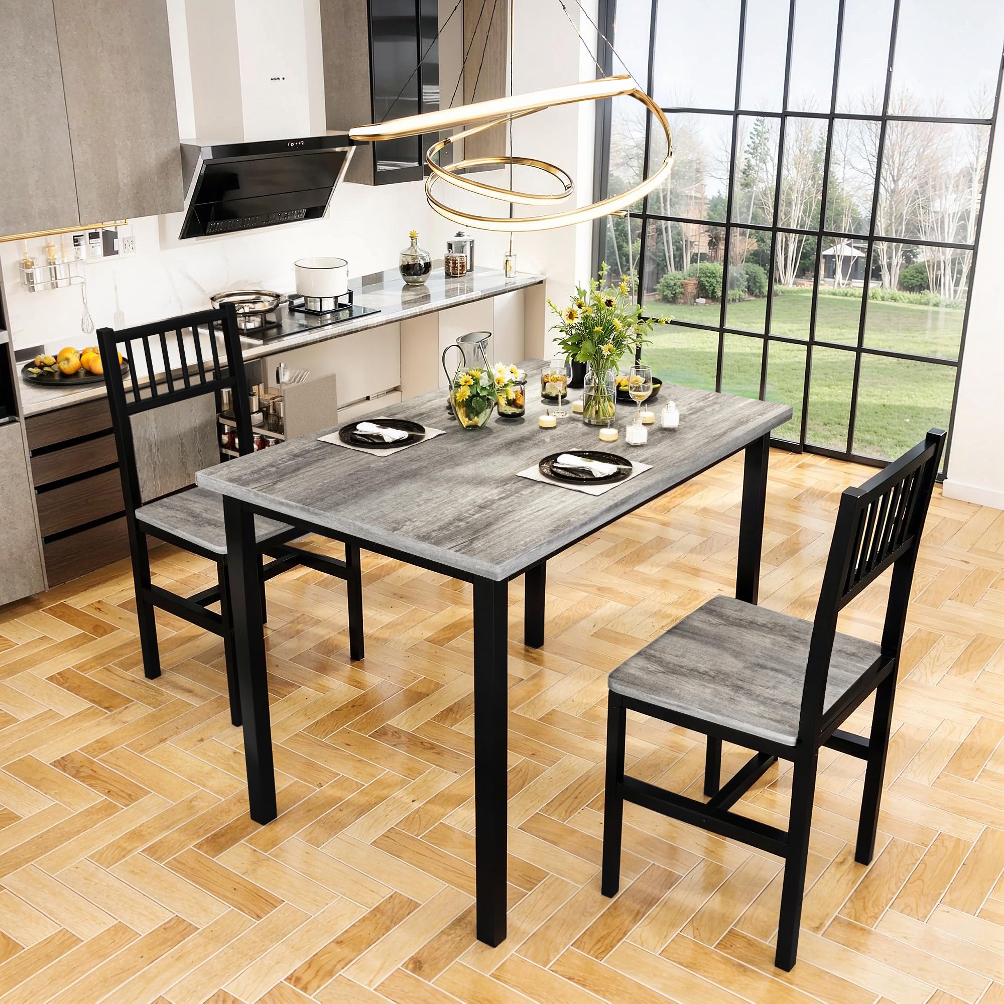 3-Piece Dining Table Set with Chairs