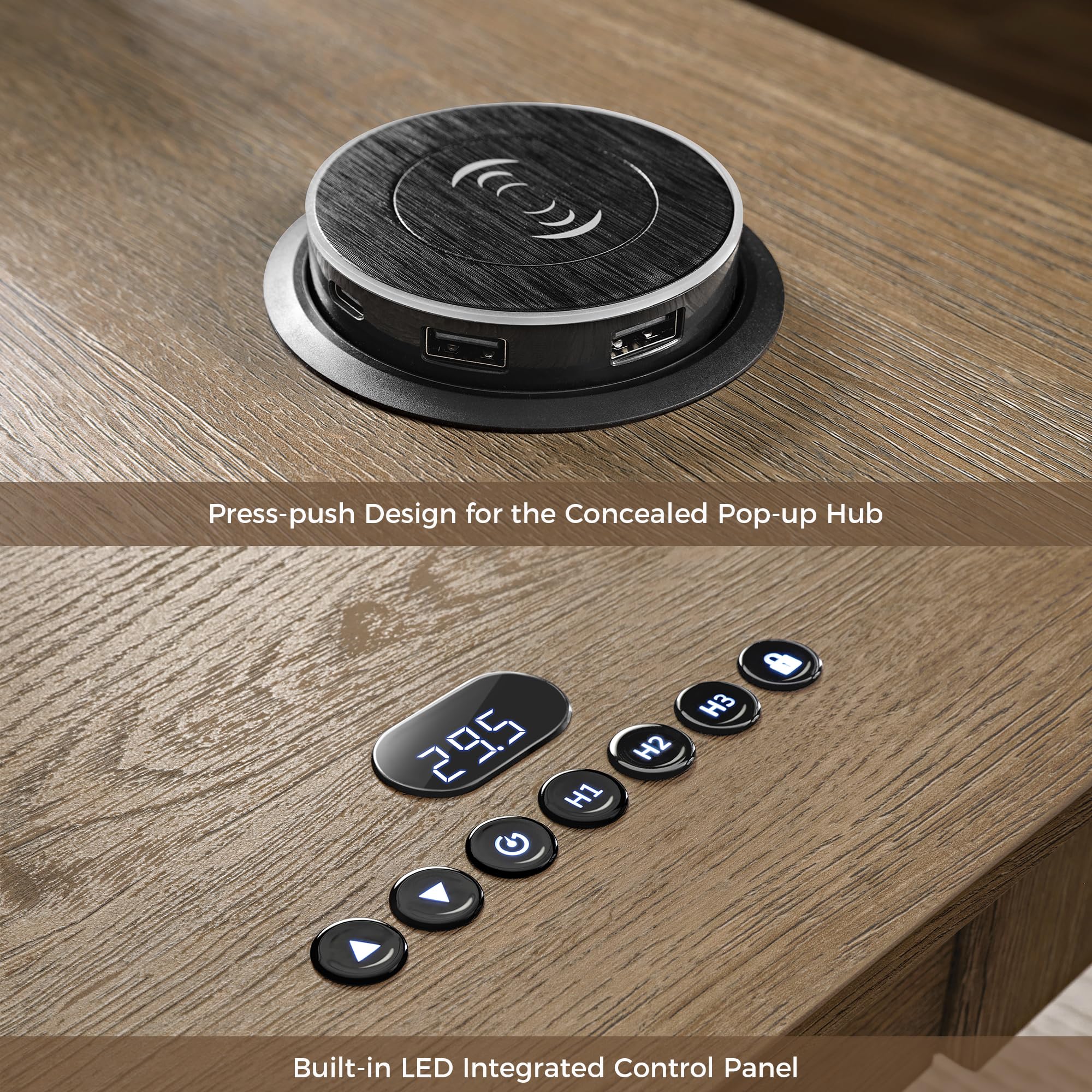 Standing Desk with 3 Drawers 60x26 Adjustable Height