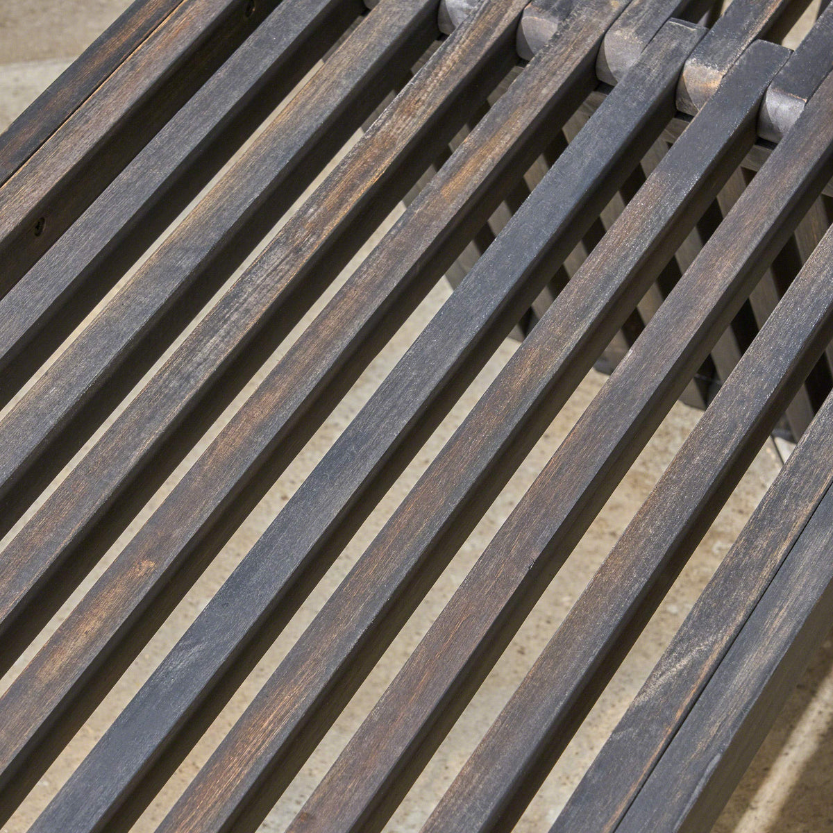 Esme Outdoor Acacia Wood Bench Dark Gray