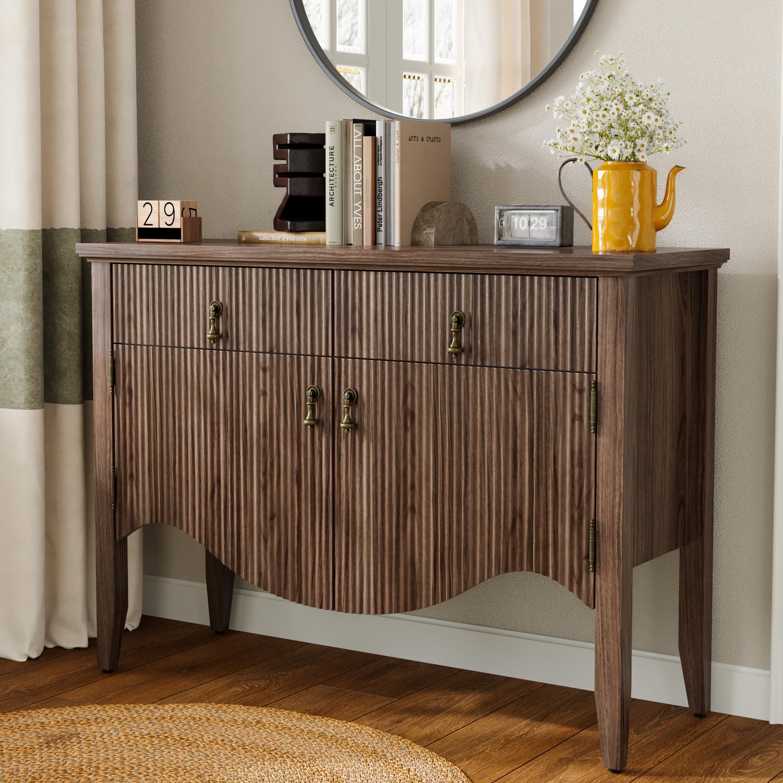 40" Retro Fluted Buffet Cabinet with Storage