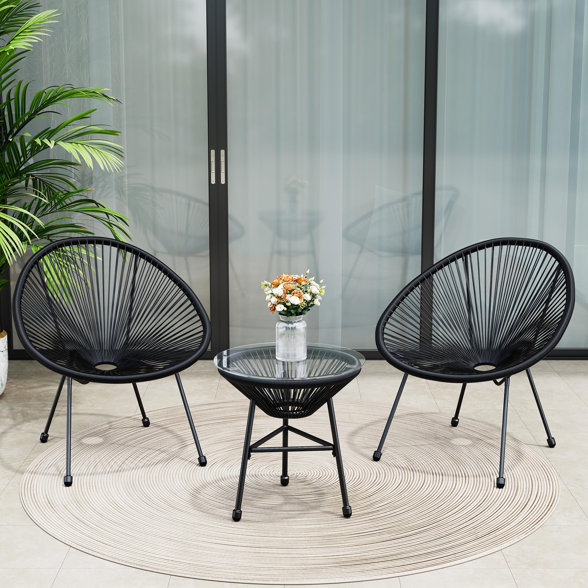 3-Piece Patio Bistro Set with Acapulco Chairs