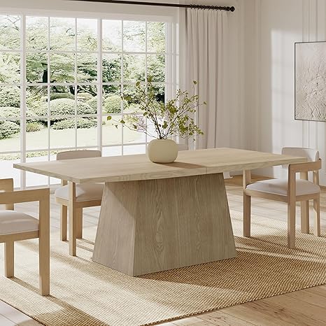 82 Inch Wooden Dining Table for 6-8 People