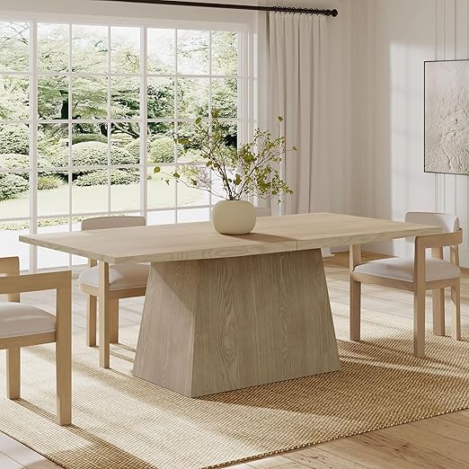 82-Inch Rectangular Dining Table with Taper Base
