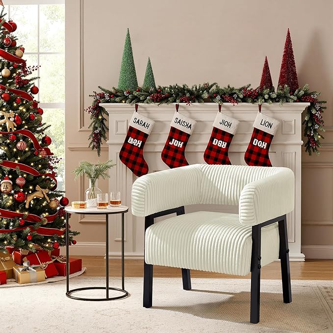 Corduroy Barrel Accent Chair Set of 2