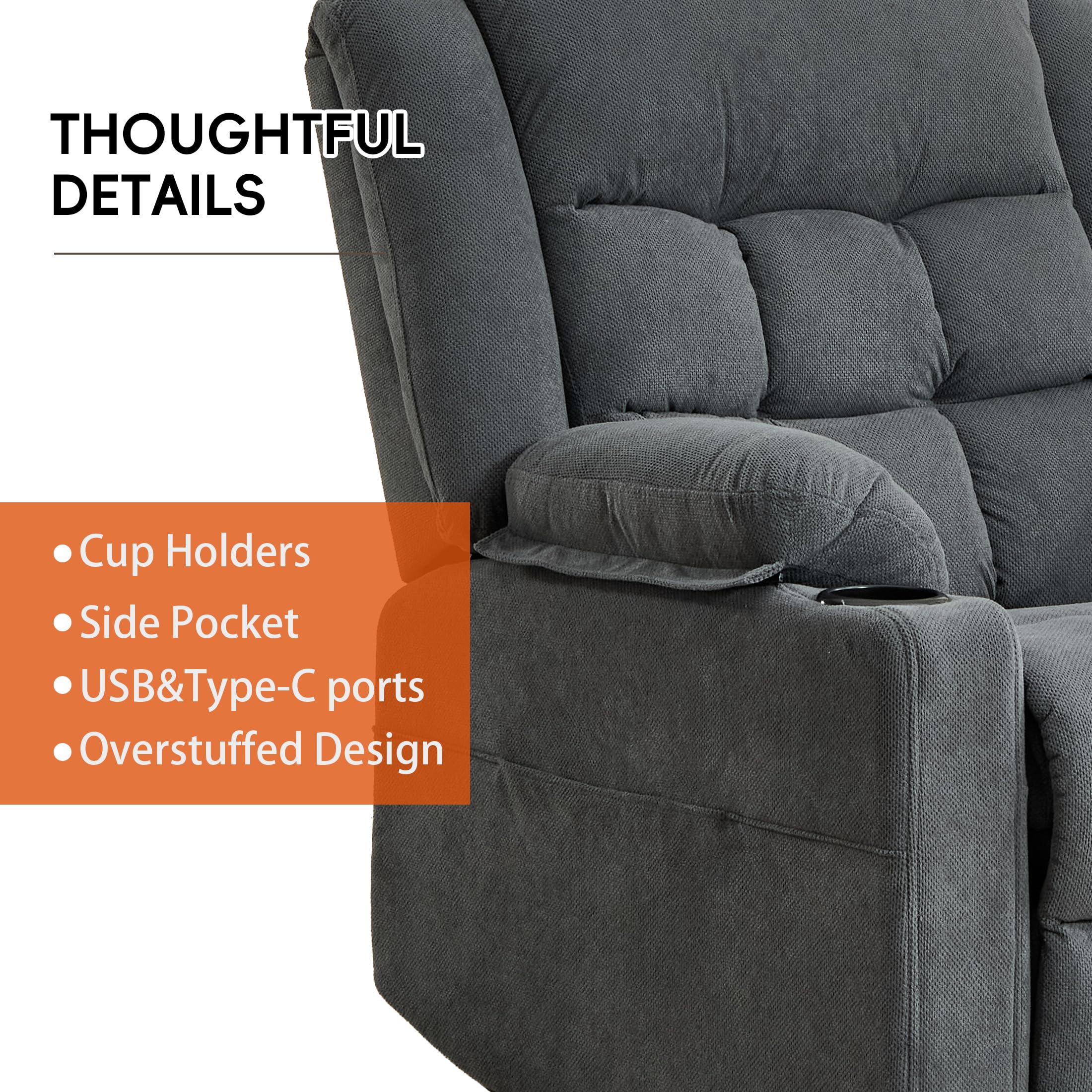 Electric Power Lift Recliner Chair with Massage and Heat
