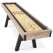 9 ft Shuffleboard Table with Pucks and Accessories