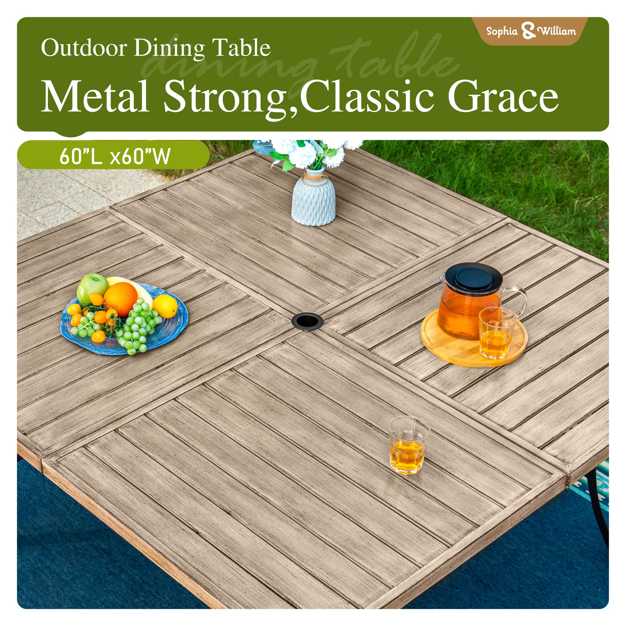 8-Piece Metal Outdoor Dining Set with Swivel Chairs