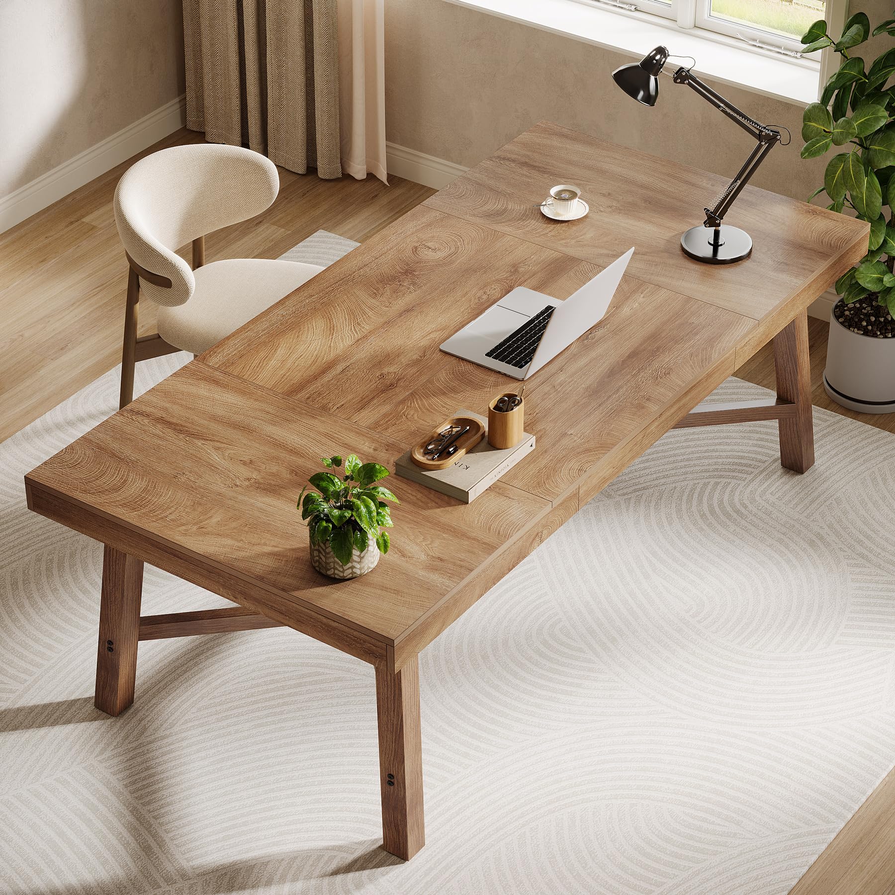 71-Inch Executive Desk with Sturdy Leg Structure