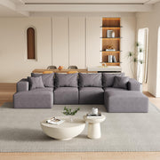 132" L-Shaped Sectional Sofa with Ottoman