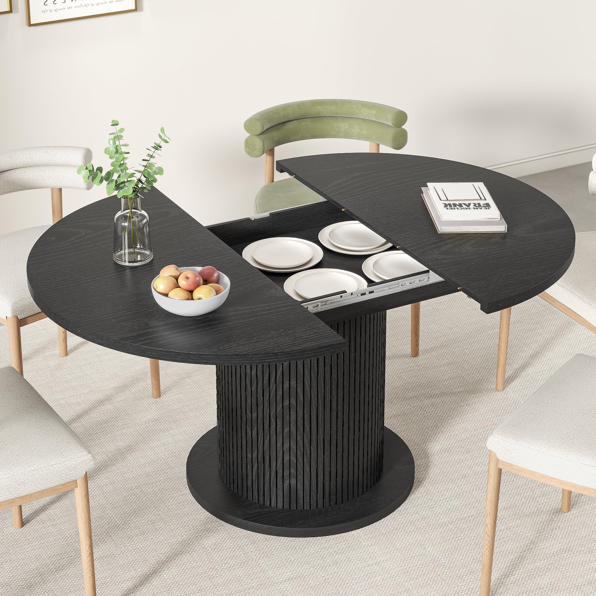 59 Inch Round Dining Table for 6