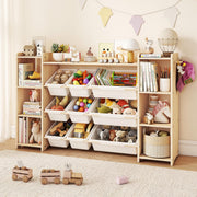 Kids Toy Storage Organizer with Bookshelf and Bins