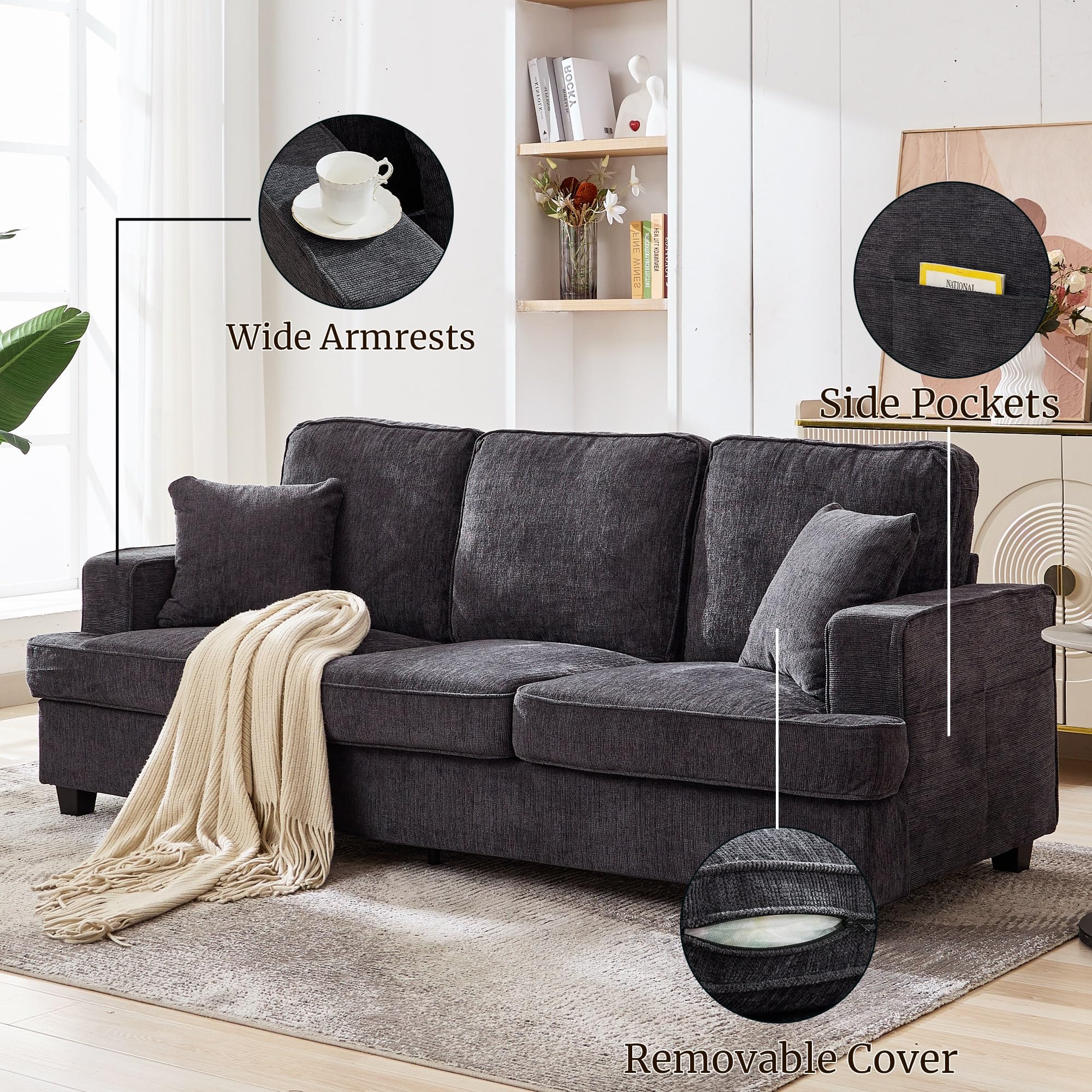 89 Inch Cloud Couch Sofa with Deep Seats