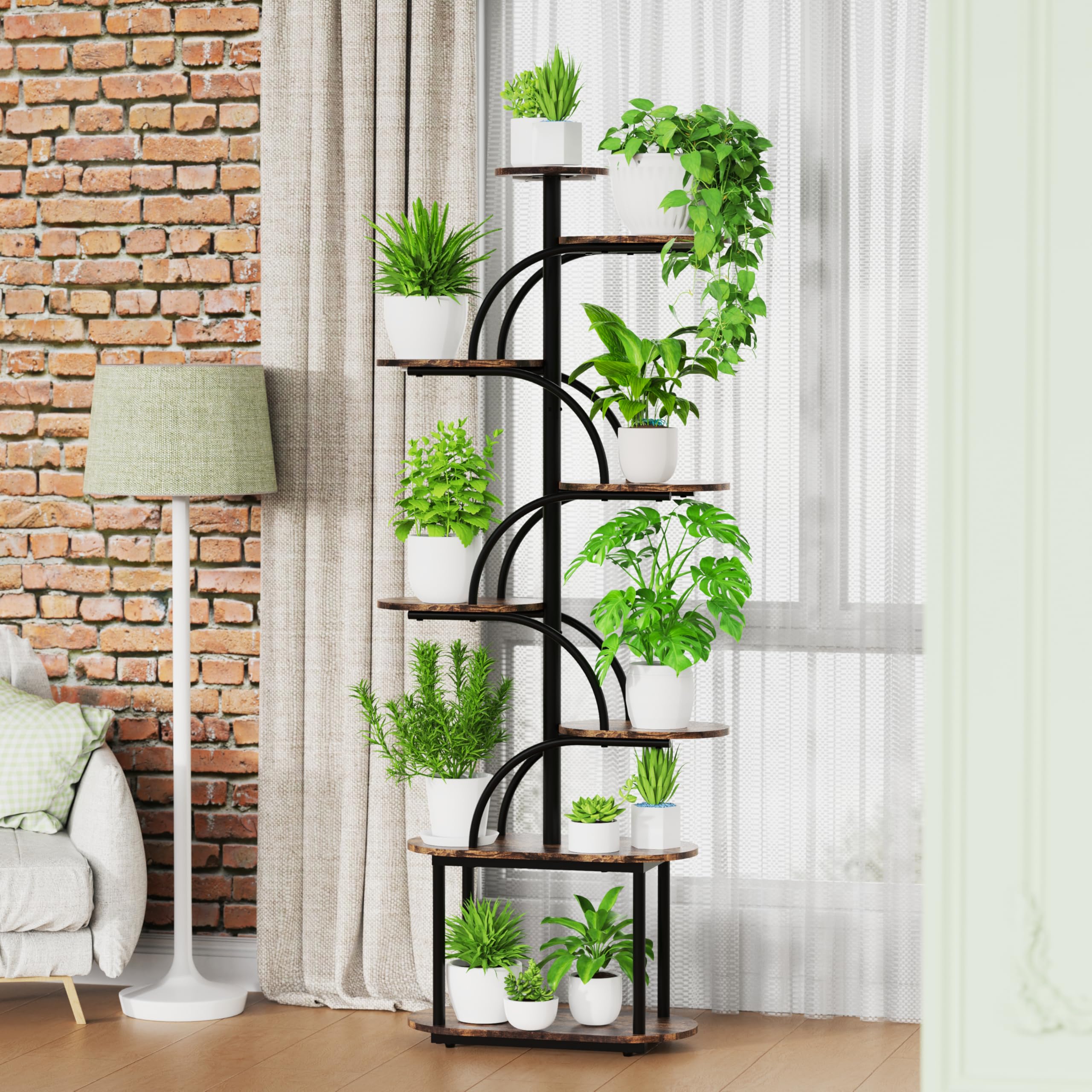 8-Tier Plant Stand with Grow Light - 61 Inch Tall