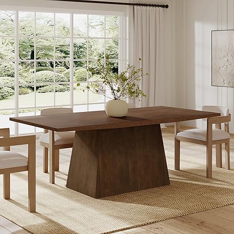82 Inch Wooden Dining Table for 6-8 People