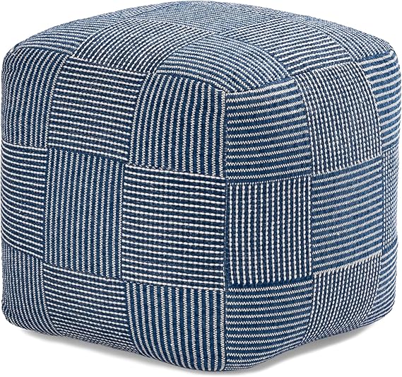 Handmade Pouf Ottoman Footrest - 20" x 20" x 20" Teak