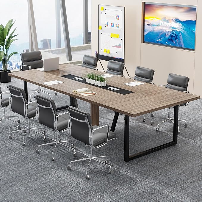 8FT Conference Table for 10 People with Metal Frame