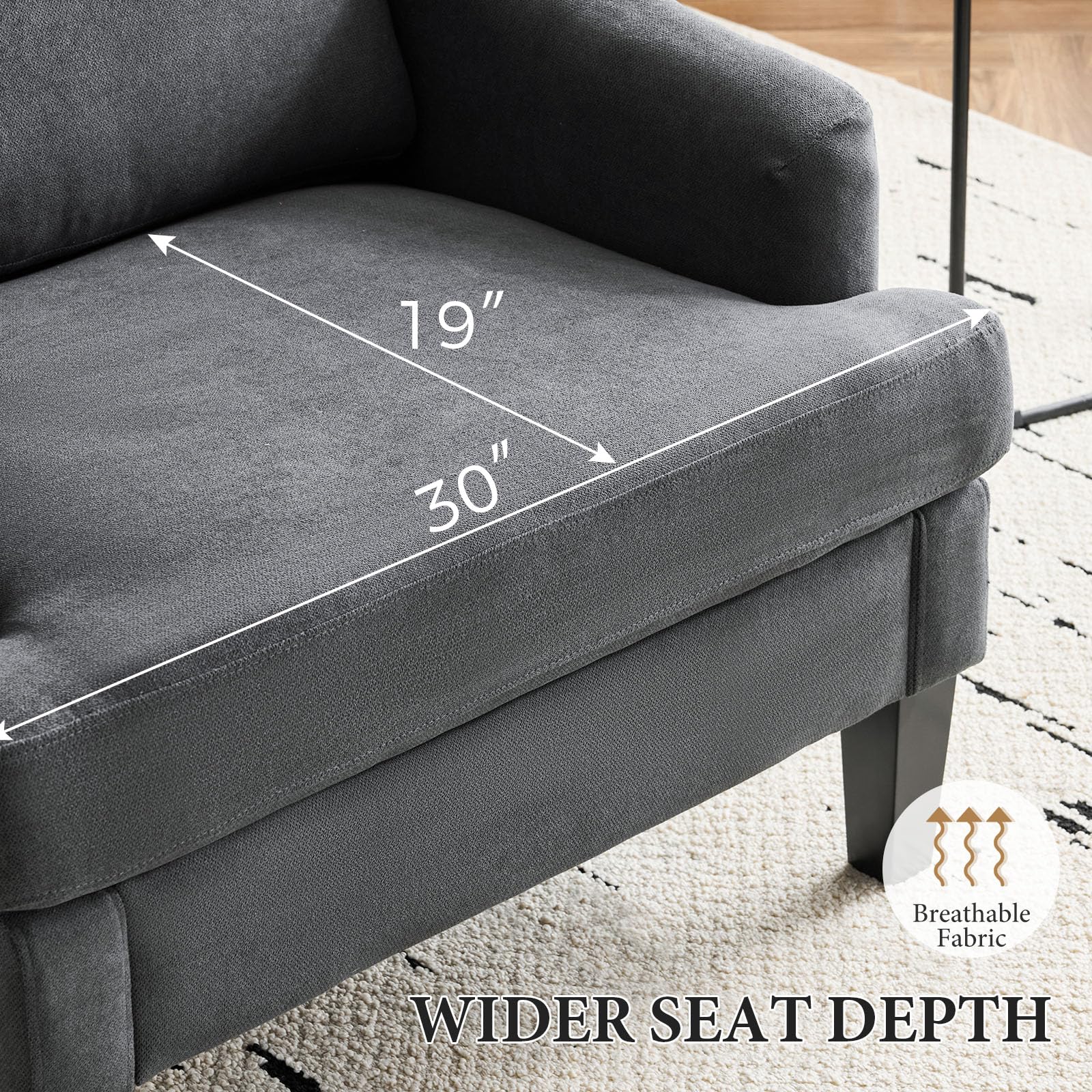 Modern Accent Chair with Wood Legs