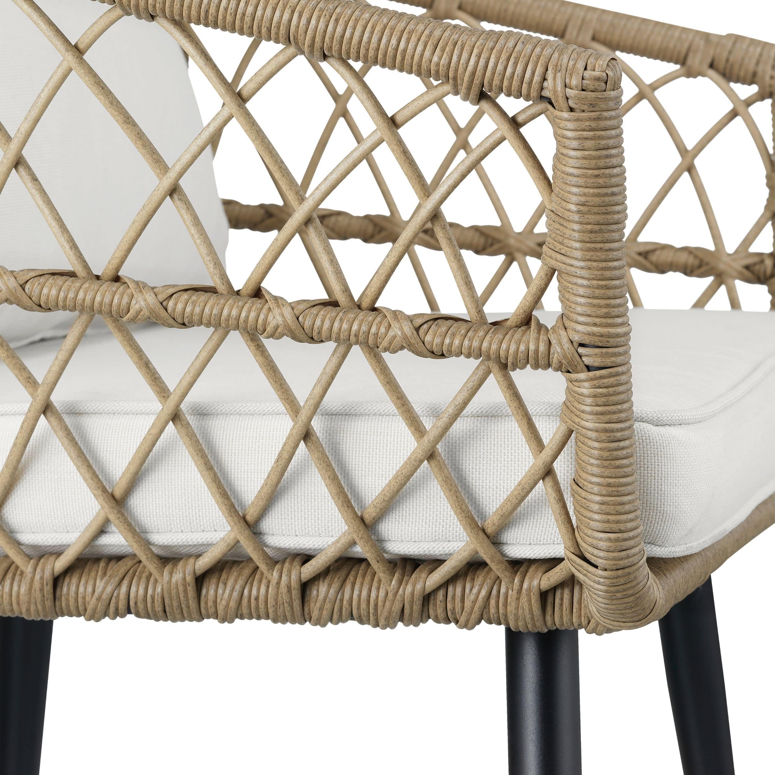 Hermosa 3-Piece Outdoor Chat Set with Tan Wicker
