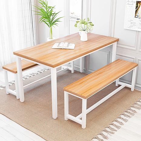 3-Piece Dining Table Set with Bench