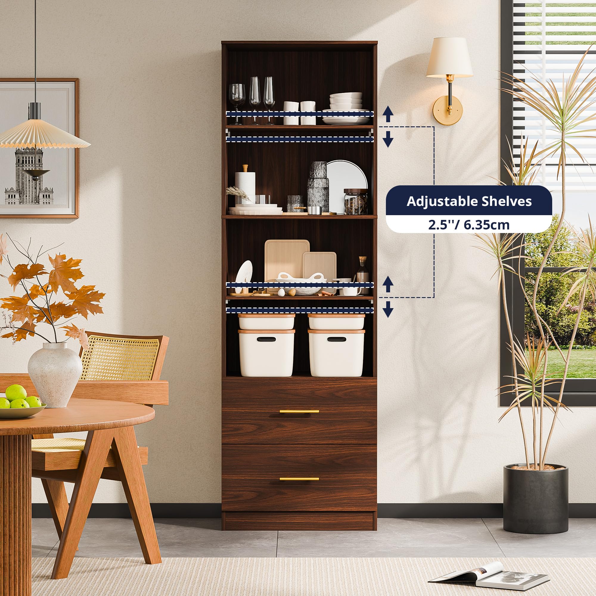 Tall Bookcase with Drawers