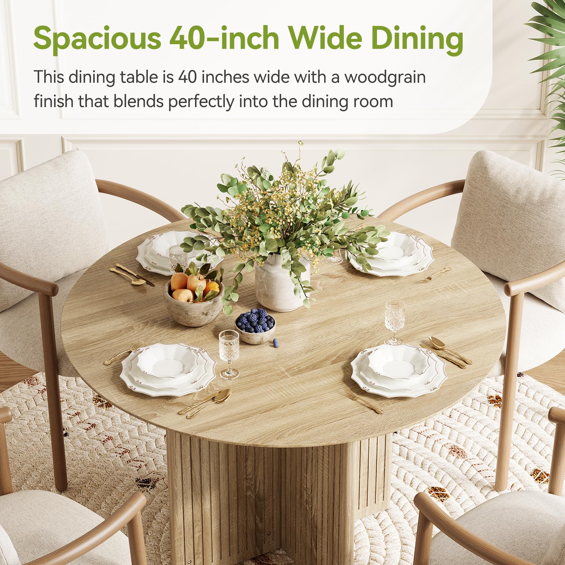 Round Dining Table for 4-6 People