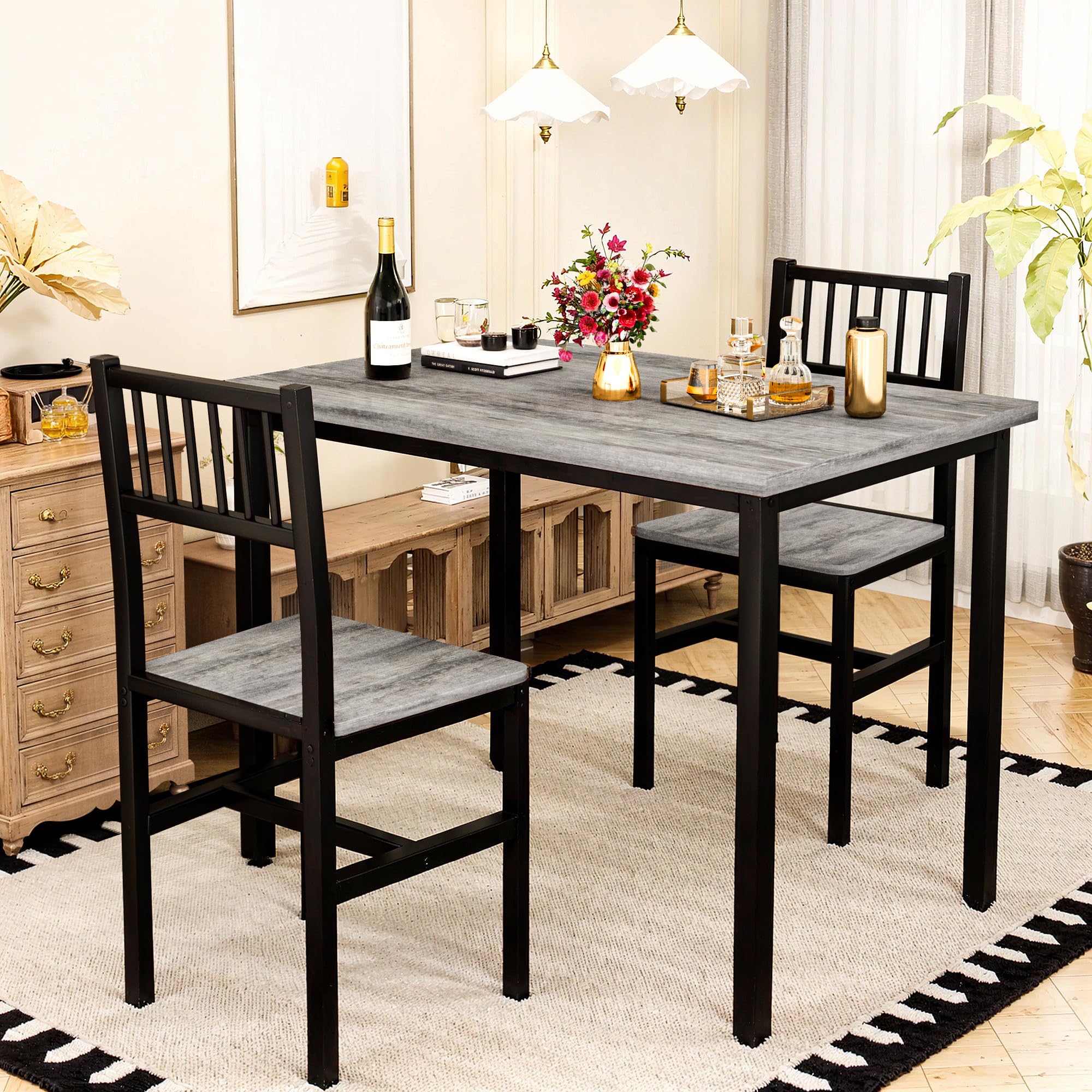 3-Piece Dining Table Set with Chairs