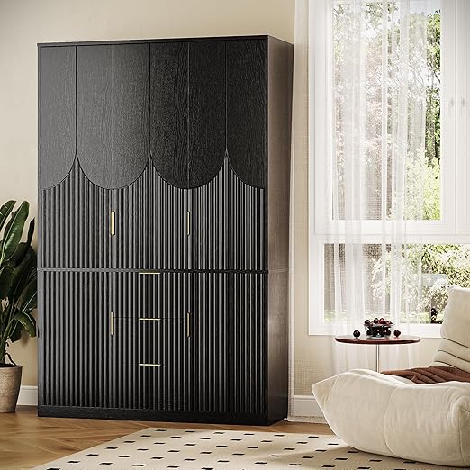 Wardrobe Armoire with 2 Doors and 3 Drawers