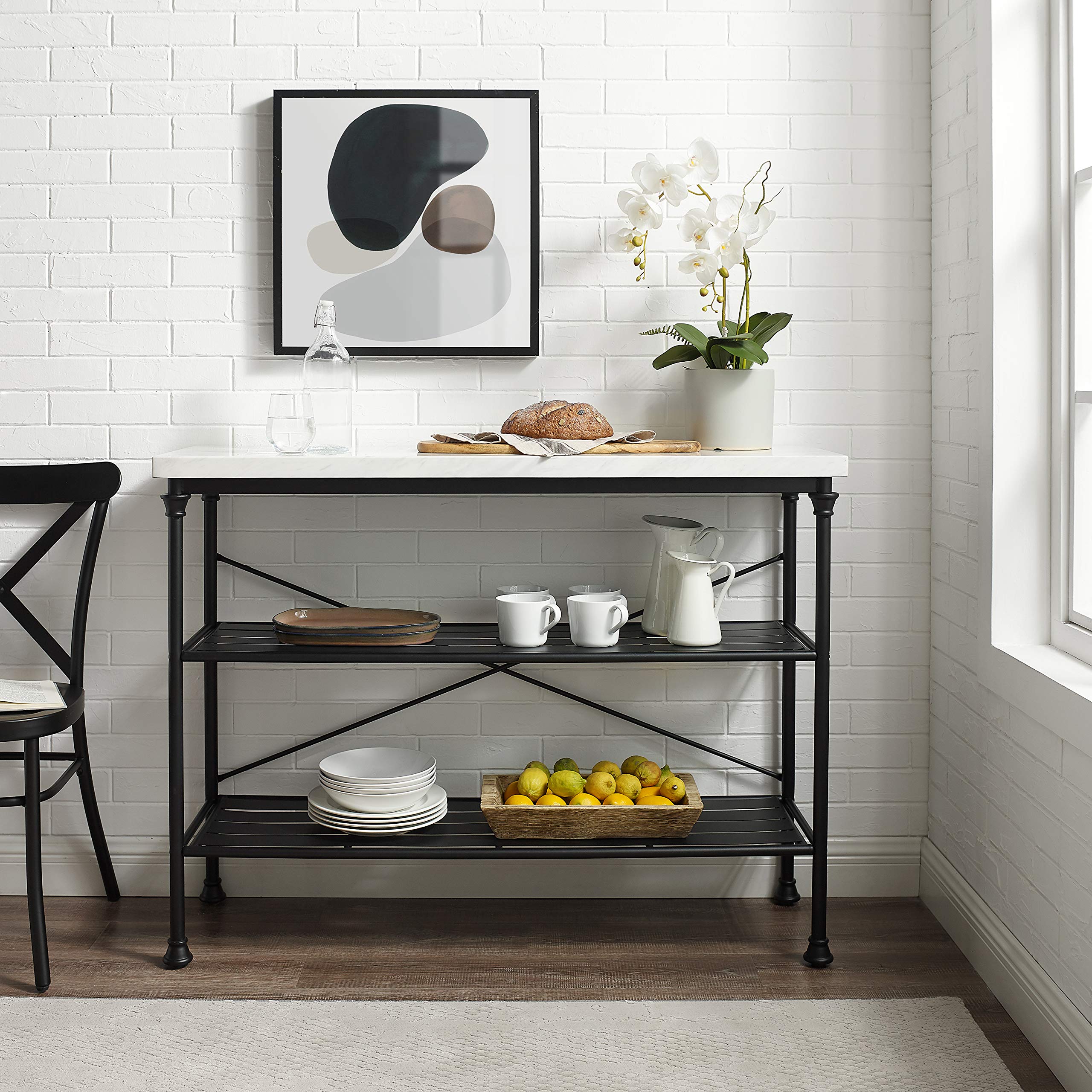 Madeleine Sofa Console Table with Storage Shelves