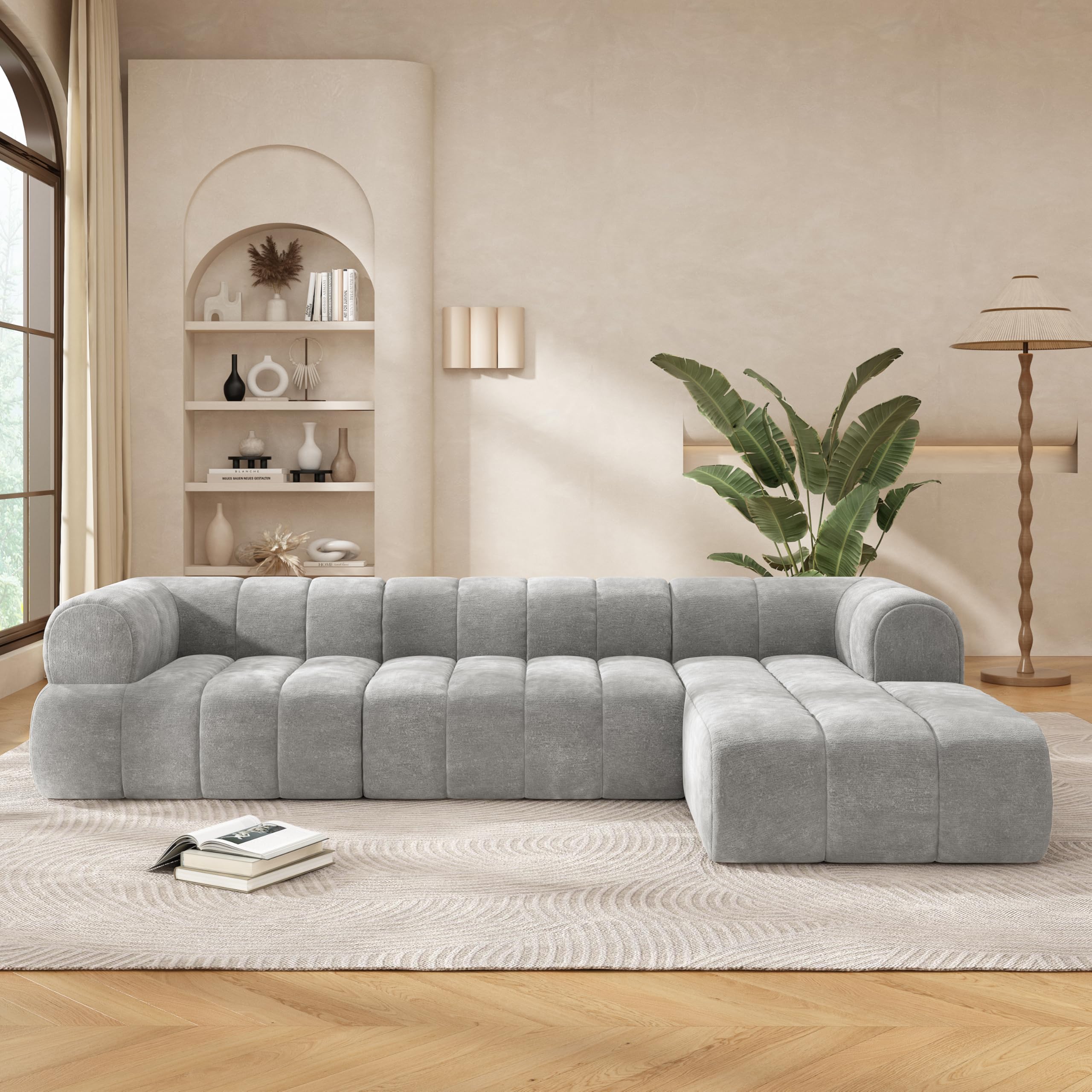 122" Modular L-Shape Sectional Sofa with Chaise Lounge