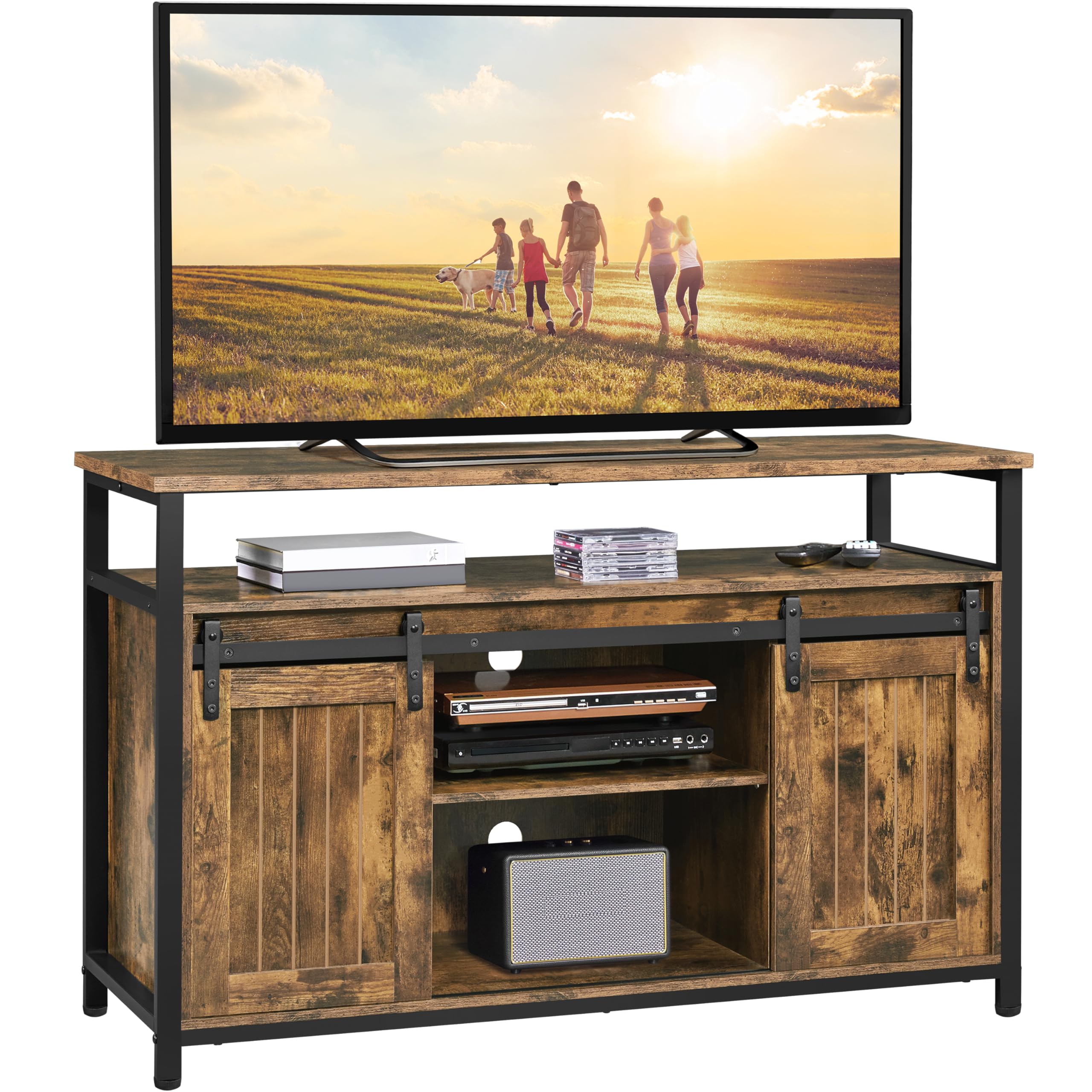 47" Farmhouse TV Stand with Storage Cabinets for 55" TV