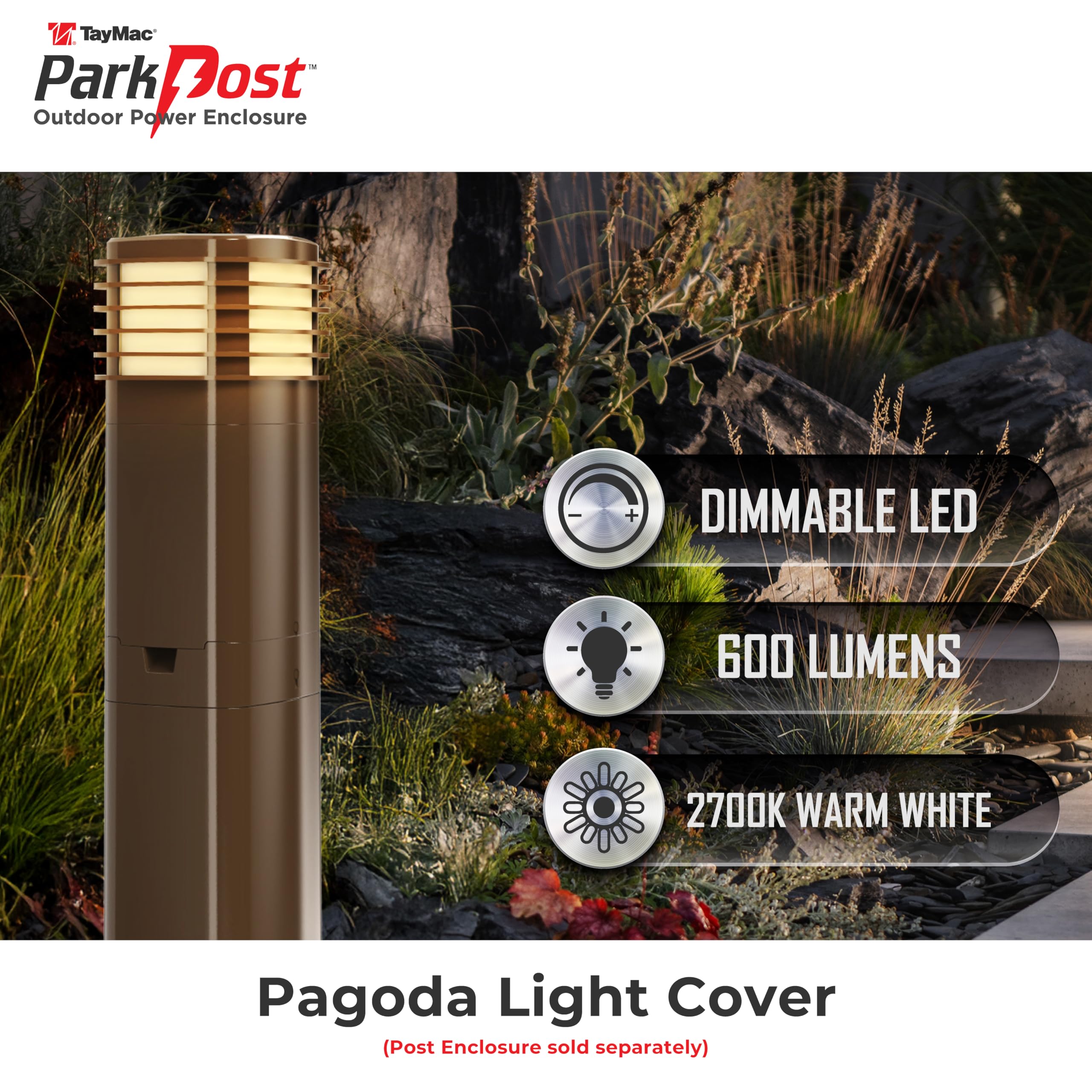 Bronze Pagoda Light Slide Cover for ParkPost