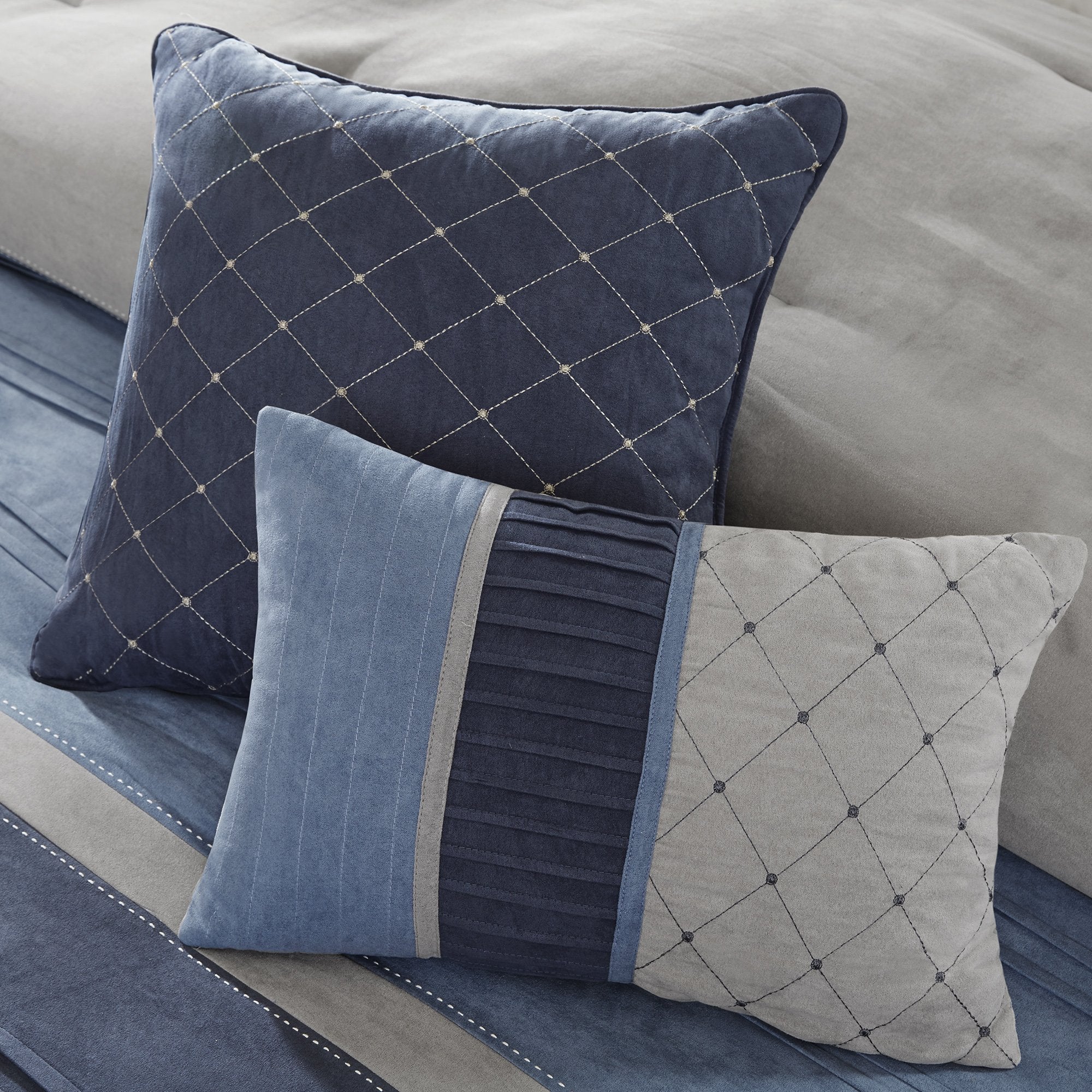 Pieced Suede Comforter Set King 7 Piece