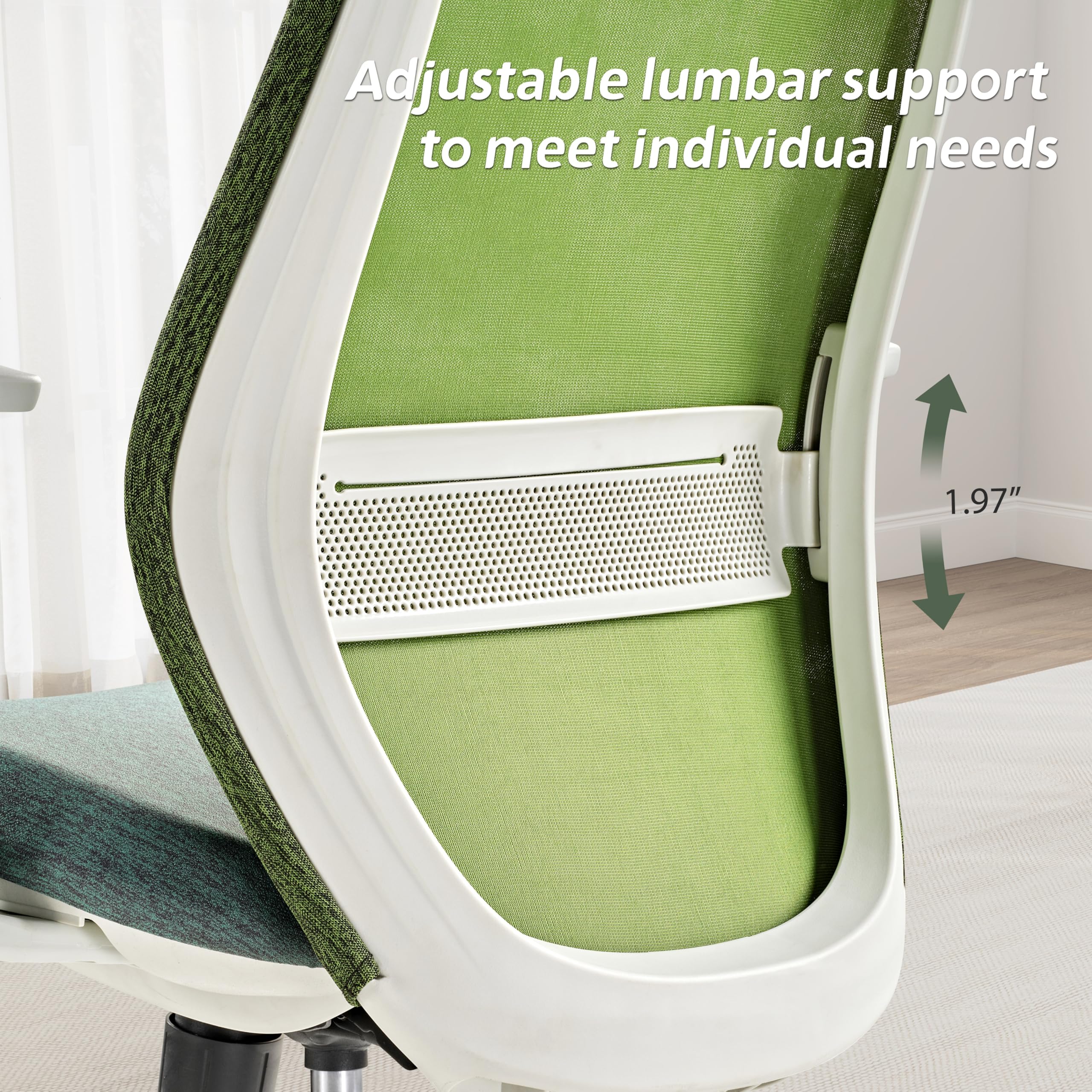 Mesh Office Chair with Adjustable Headrest and Lumbar Support