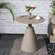 Round Pedestal Side Table with Aluminum Stand