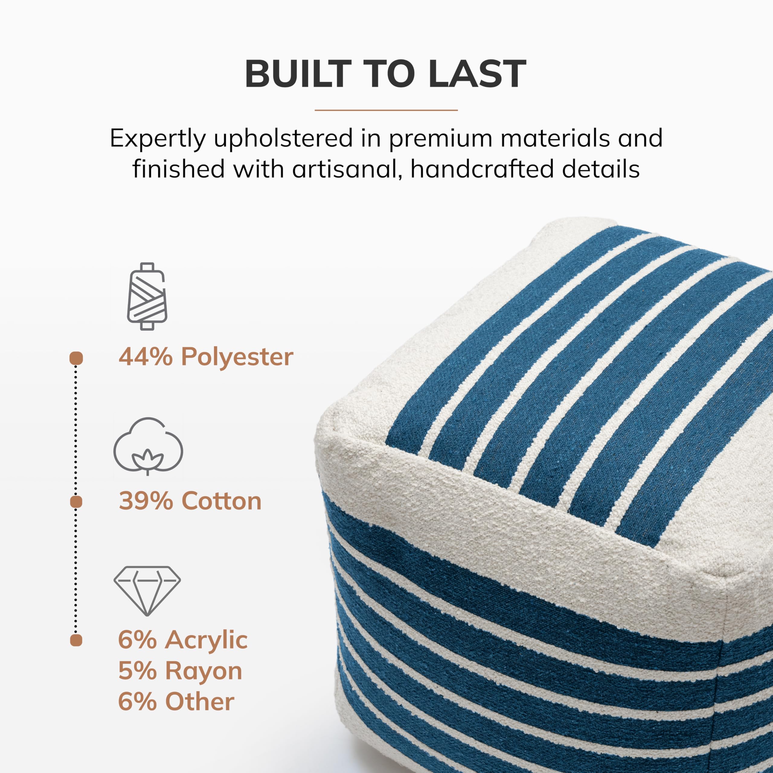 Handmade Pouf Ottoman Footrest