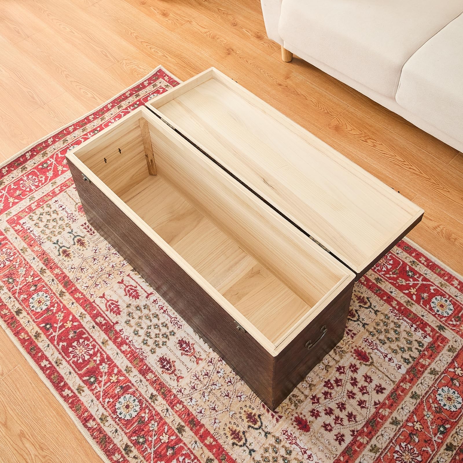 Wooden Storage Chest Rustic Trunk