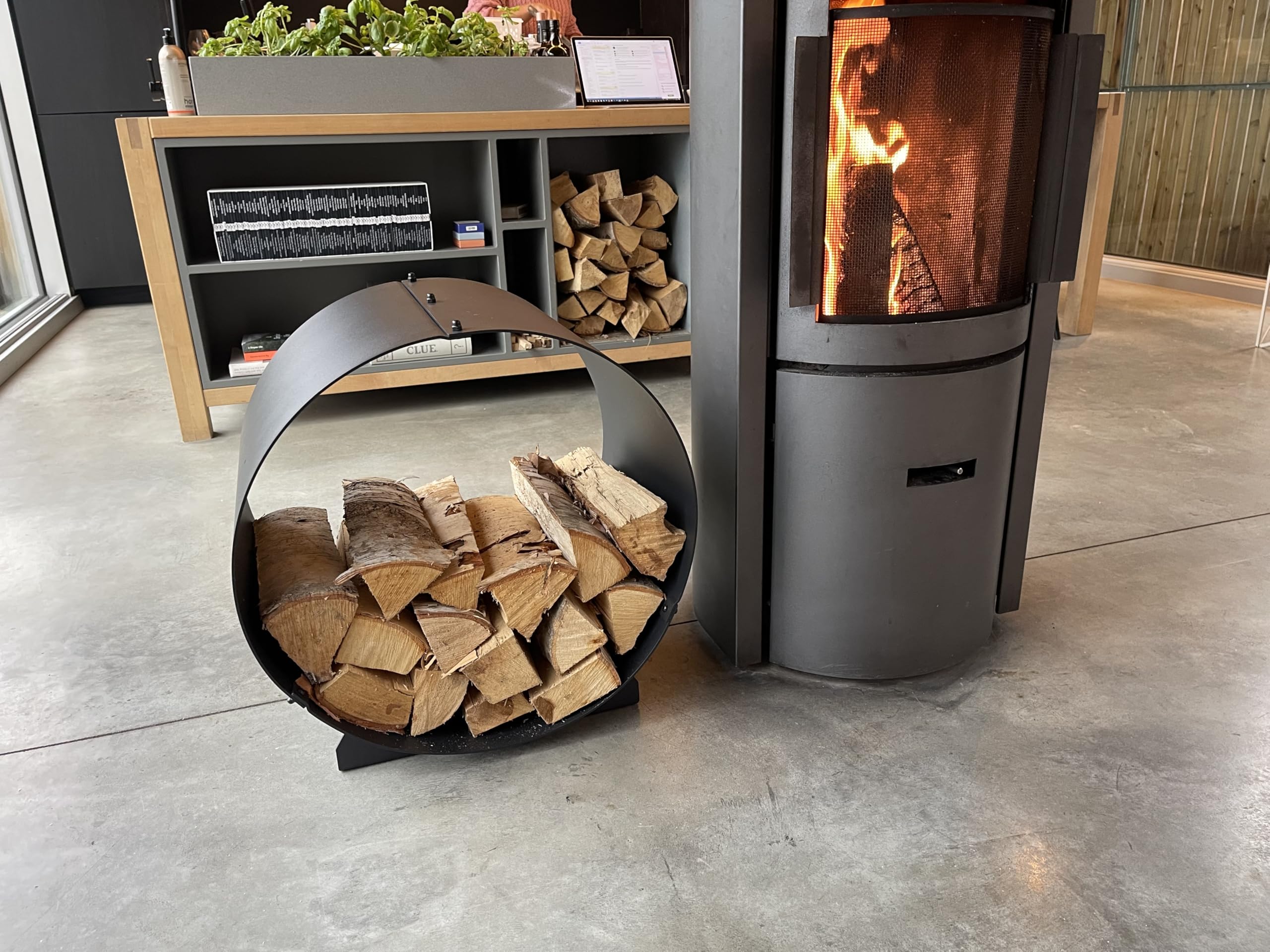 Circular Firewood Rack for Fireplace