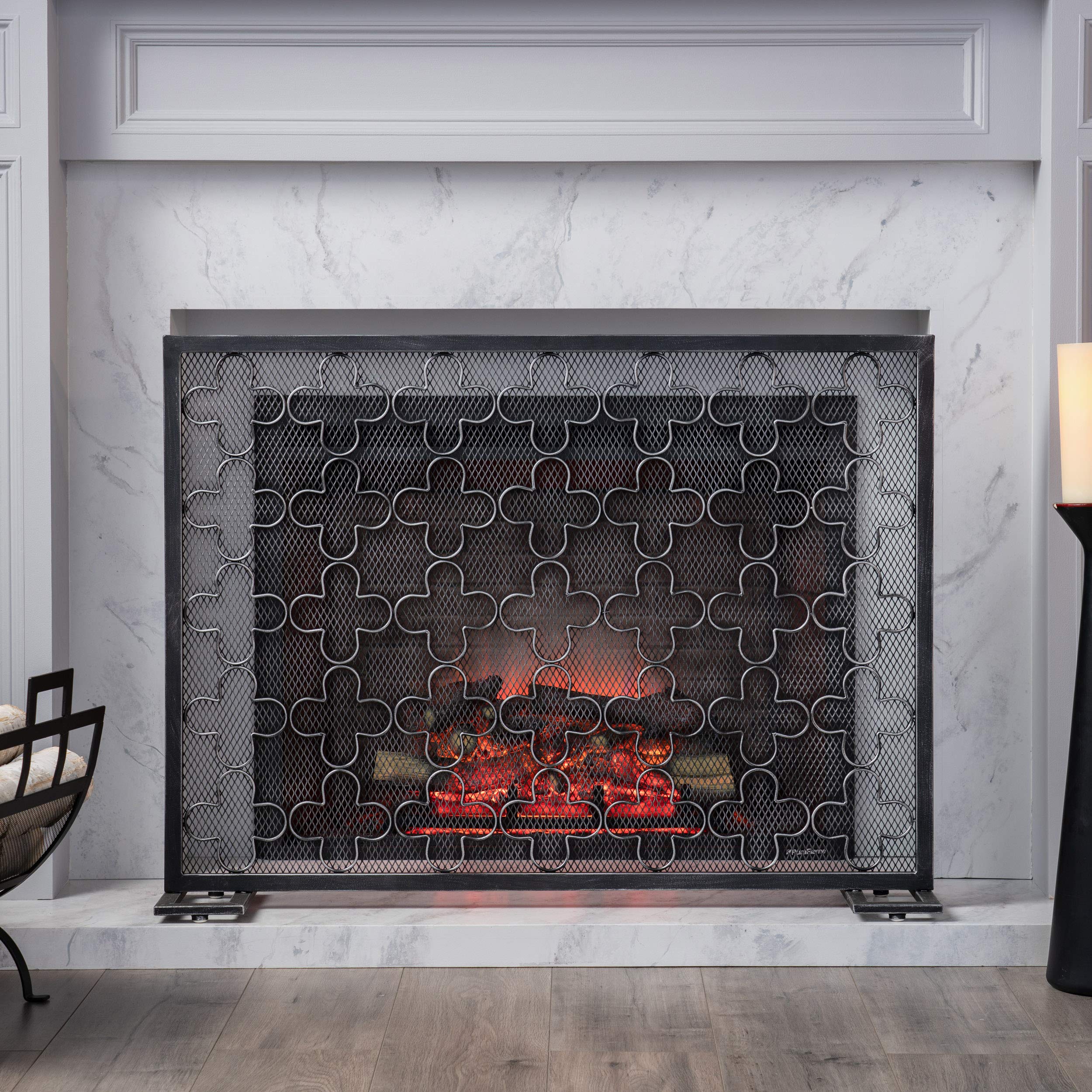 Single Panel Iron Fireplace Screen