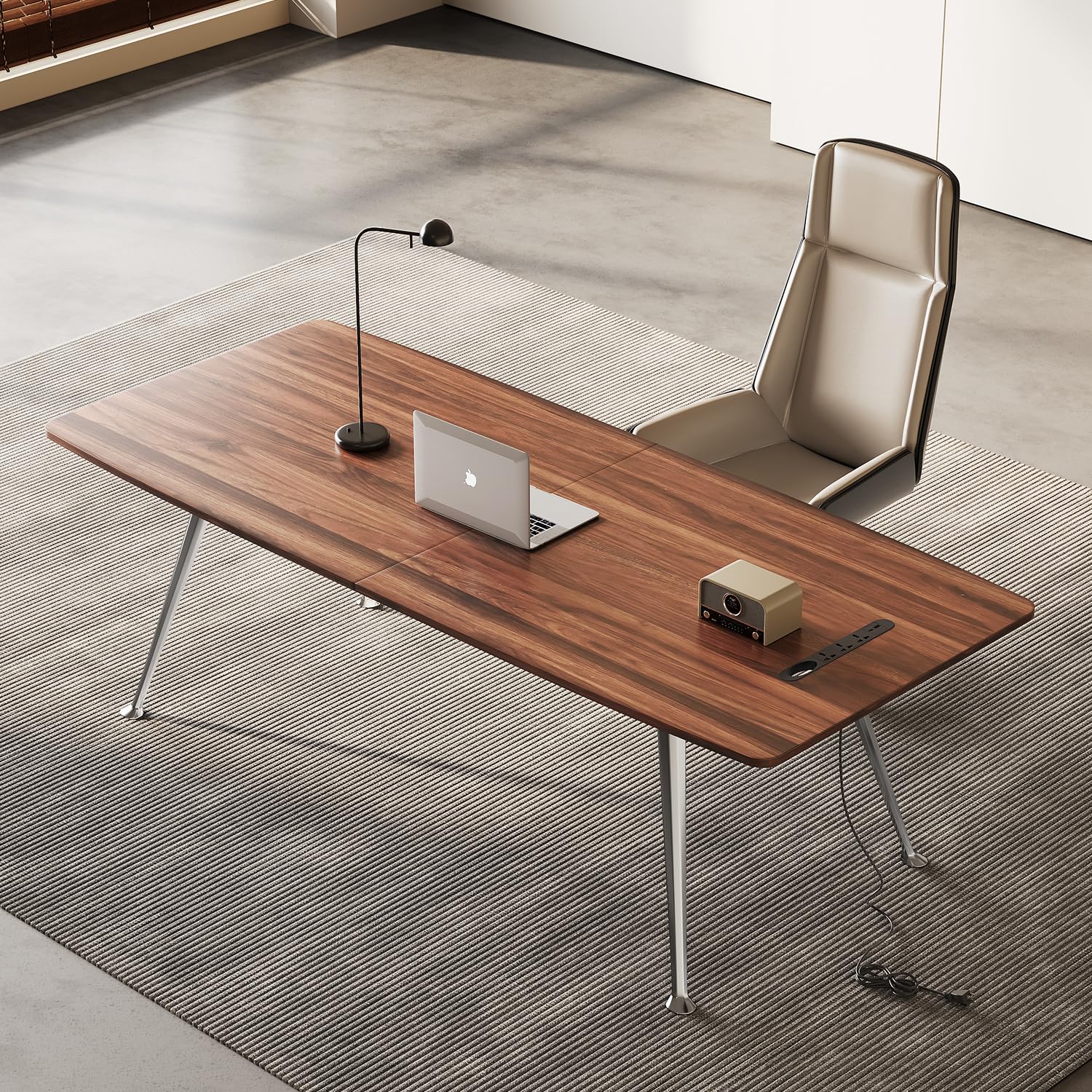 60-Inch Executive Desk with Built-in Power Outlet