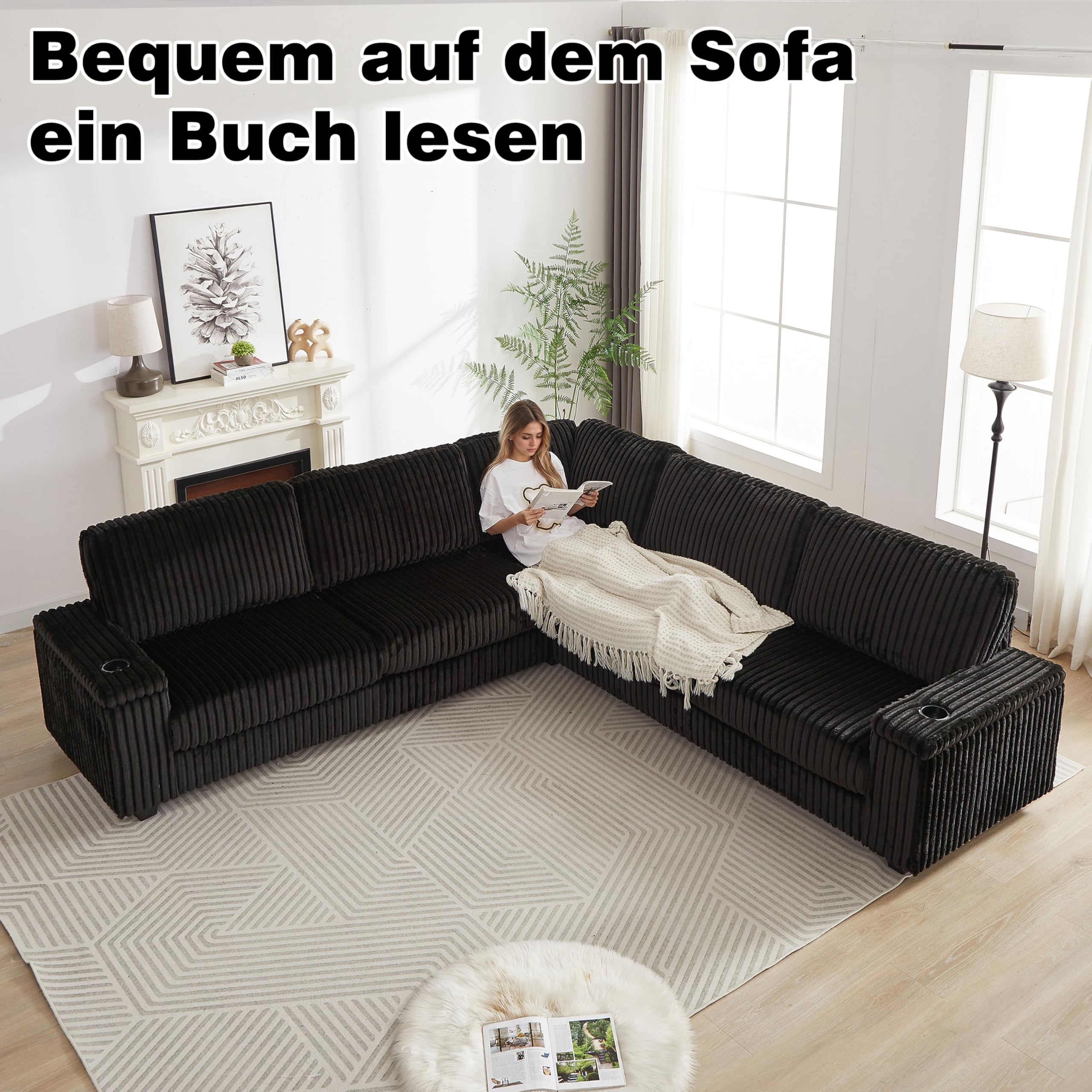 Modular Sectional Sofa with Storage and USB Ports