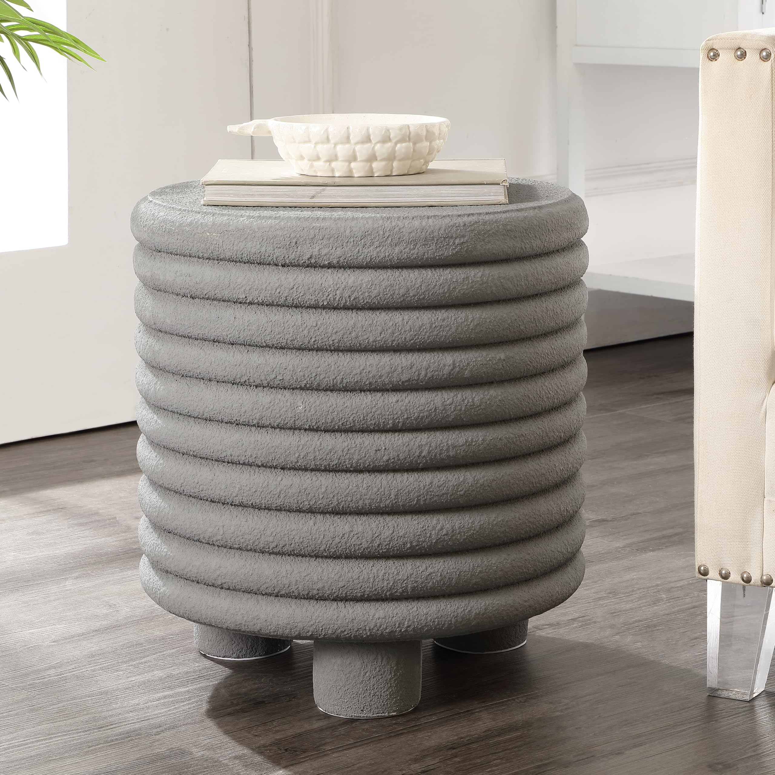 18" Modern Drum Accent Table