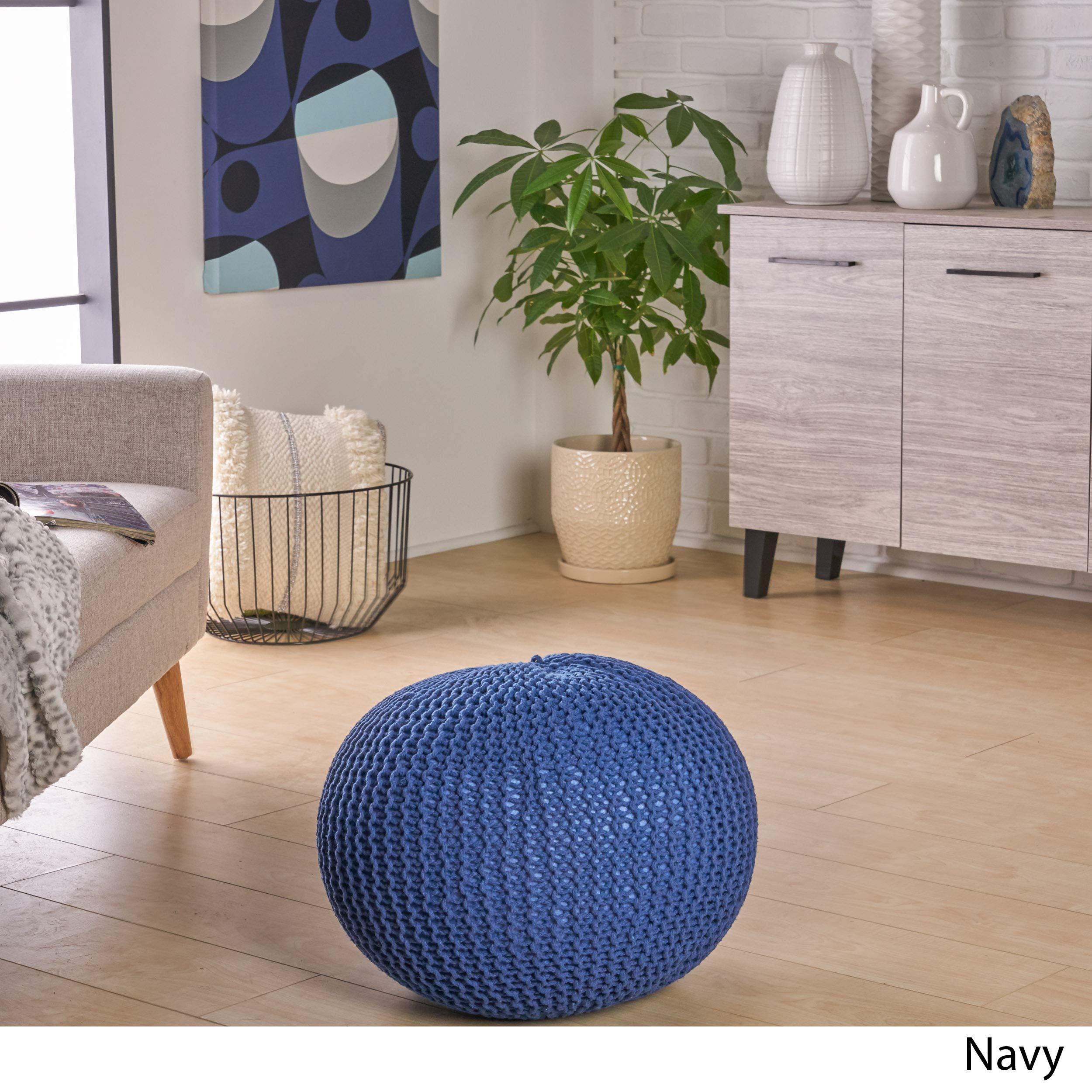 Belle Knitted Cotton Pouf